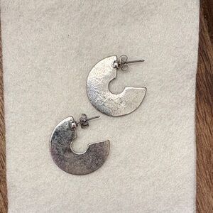 Sterling Silver Tone Open Circle Stud Earrings - Women's Jewelry